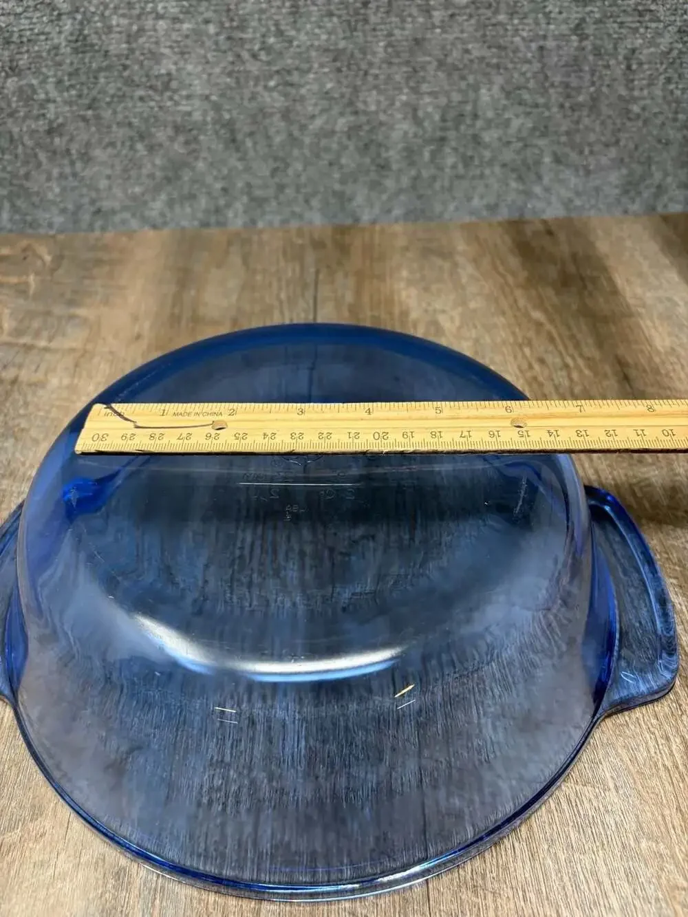 Vintage Anchor Hocking Cobalt Blue Glass 9” dia 2 qt Casserole Baking Dish w Lid